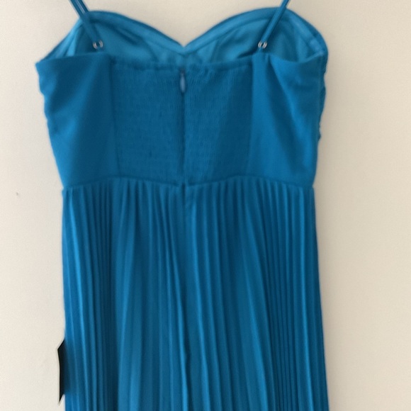 Lulus Jolette Blue Pleated Knot-Front A-Line Skirt Chiffon Maxi Dress NWT Small - Picture 8 of 15